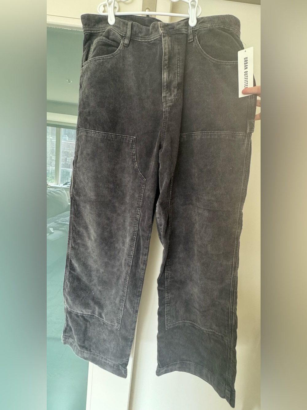 Urban Outfitters Charcoal Corduroy Wide-Leg Pants